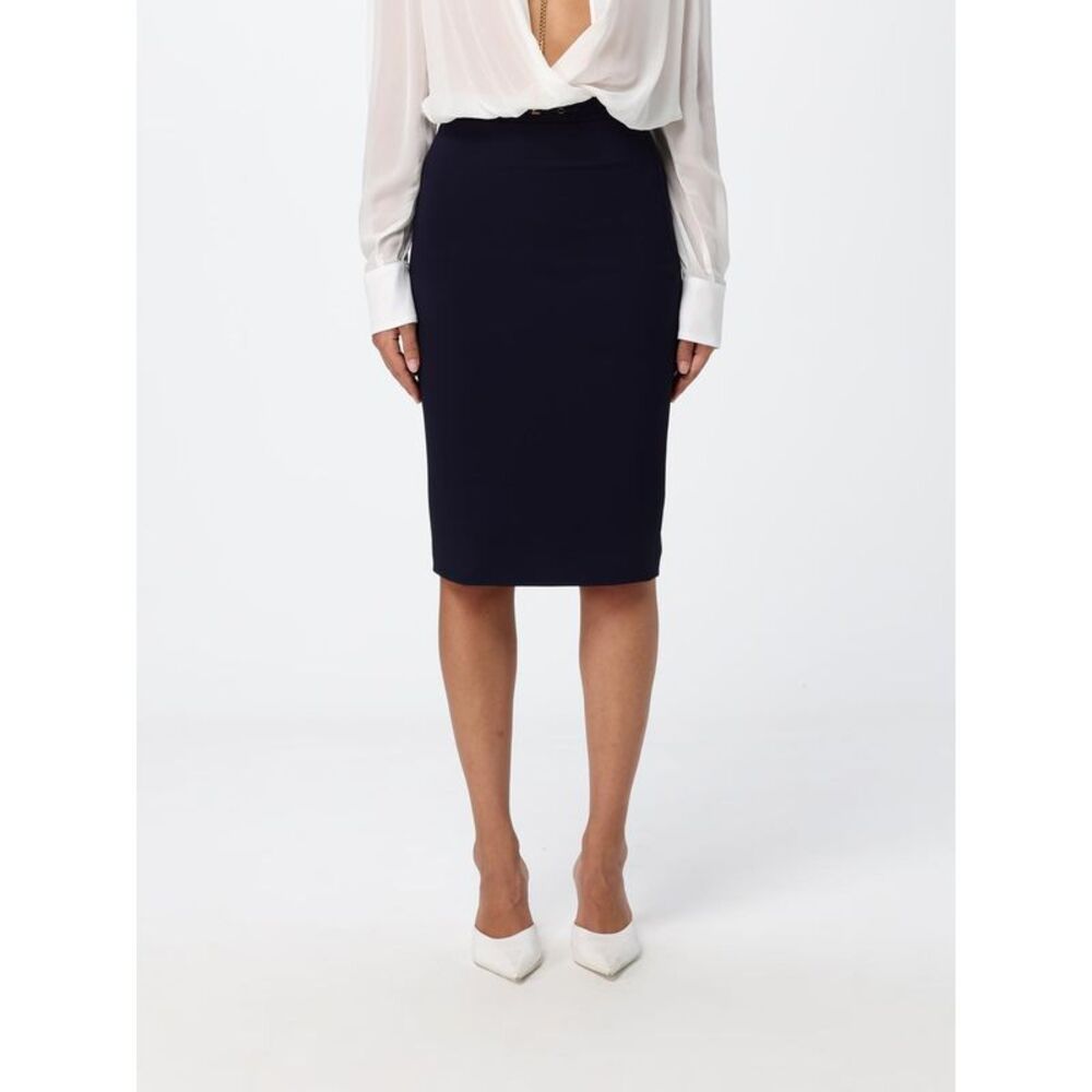 Elisabetta Franchi High-Waisted Criªpe Midi Pencil Skirt With Slit